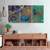 Quadro Mosaico Abstrato Mandala 120x60 Decorativo Sala