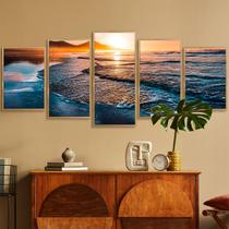 Quadro Mosaico Coast Moldura Mel