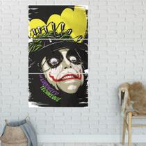 Quadro Mosaico Coringa Laranja Mecanica 3 Peças Para Decoração de Ambientes Quadro Mosaico Coringa Laranja Mecanica 3 Peças Para Decoração de Ambientes