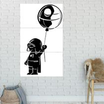 Quadro Mosaico Darth Baby 3 Peças Para Decoração de Ambientes