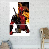 Quadro Mosaico Dead Pool 3 Peças Para Decoração de Ambientes