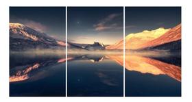Quadro Mosaico Decoração Paisagem 150x80 Com 3 Peças Mod 18 Quadro Mosaico Decoração Paisagem 150x80 Com 3 Peças Mod 18