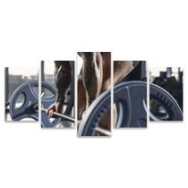 Quadro Mosaico Decorativo Body Builder Academia Barra Anilha Fitness