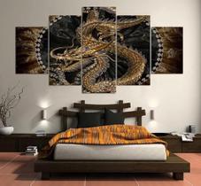 Quadro Mosaico Decorativo Dragao Chines
