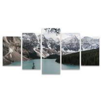 Quadro Mosaico Decorativo Montanha Neve Mar Verde Floresta Árvores Quadro Mosaico Decorativo Montanha Neve Mar Verde Floresta Árvores