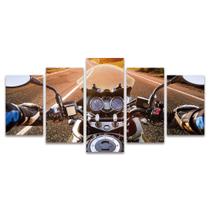 Quadro Mosaico Decorativo Moto Motocicleta Estrada Piloto