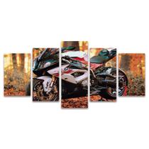 Quadro Mosaico Decorativo Moto RR Esportiva Branco Vermelho