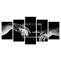 Quadro Mosaico Decorativo Pixel A Criação De Adão Digital Releitura