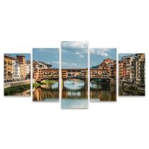 Quadro Mosaico Decorativo Ponte Vecchio Florença Itália Paisagem - Deliquadros