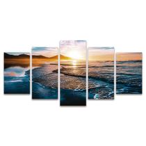 Quadro Mosaico Decorativo Praia Pôr Do Sol Mar Montanha Ondas Quadro Mosaico Decorativo Praia Pôr Do Sol Mar Montanha Ondas