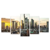 Quadro Mosaico Decorativo Prédio Cidade Tower Arranha Céu Entardecer