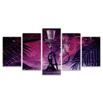 Quadro Mosaico Decorativo Tropical Tons De Roxo Fumaça