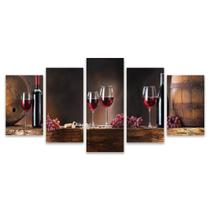 Quadro Mosaico Decorativo Vinho Adega Barril Rústico Uvas