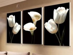 Quadro Mosaico Flor Copo De Leite Kit 3peças 120x60