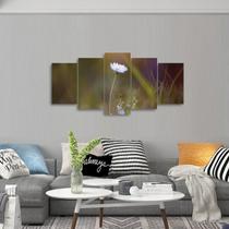 Quadro Mosaico Flor Para Sala Quarto Hall decorativo 5 Peças