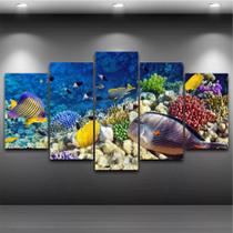 Quadro Mosaico Fundo do Mar 5 Peças