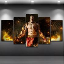 Quadro Mosaico God Of War 5 Peças 1,20x0,70cm Gow 02