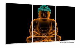 Quadro Mosaico Meditando Buda 120x60 3 peças