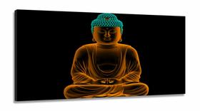 Quadro Mosaico Meditando Buda em Tecido Canvas 130x60
