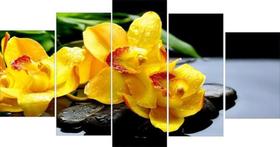 Quadro Mosaico Orquídea Amarela 115x60cm