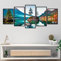 Quadro Mosaico Paisagem Moldura Preta Quadro Mosaico Paisagem Moldura Preta
