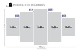 Quadro Mosaico Paisagem Vermelha 5 Peças