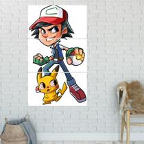 Quadro Mosaico Pokemon 3 Peças Para Decoração de Ambientes
