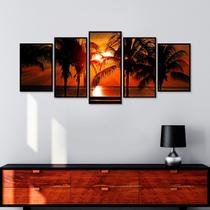 Quadro Mosaico Pôr Do Sol Moldura Preta Quadro Mosaico Pôr Do Sol Moldura Preta