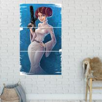 Quadro Mosaico Princesa Leia 3 Peças Para Decoração de Ambientes Quadro Mosaico Princesa Leia 3 Peças Para Decoração de Ambientes