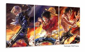 Quadro mosaico Sabo Luffy Ace One Piece arte 120x60