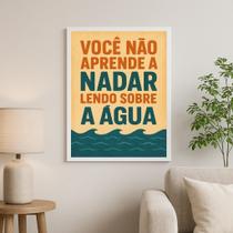 Quadro Motivacional - Aprender Na Prática 33X24Cm - Vidro