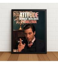 Quadro Motivacional Atitude Resolve Qualquer Problema Preto