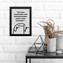 Quadro Motivacional Atitudes e Resultados 33x24cm - com vidro