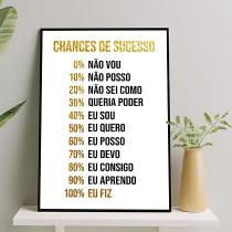 Quadro Motivacional Chances De Sucesso 45x34cm