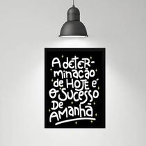Quadro Motivacional Determinação Sucesso 45x34cm Quadro Motivacional Determinação Sucesso 45x34cm