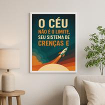 Quadro Motivacional o Céu Não é o Limite 33x24cm - com vidro Quadro Motivacional o Céu Não é o Limite 33x24cm - com vidro