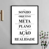 Quadro Motivacional Plano Ação Realidade 24x18cm