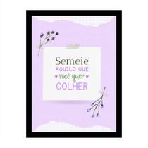 Quadro Motivacional "Semeie aquilo que você quer colher"