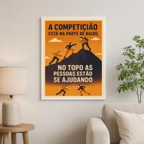 Quadro Motivacional Trabalho Em Equipe 33X24Cm - Com Vidro