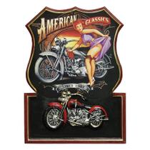 Quadro Moto American Classics 54X40X3 Preto Oldway