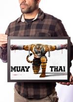 Quadro Muay Thai Tigre Arte Lutador Tailandês