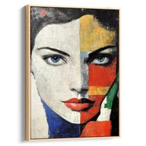 Quadro Mulher Abstrata em Fragmentos de Cores Intensas
