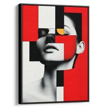 Quadro Mulher Abstrata em Fragmentos de Emoções Geométricas