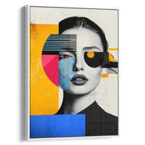 Quadro Mulher Abstrata em Fragmentos Geométricos e Cores