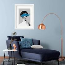 Quadro Mulher Abstrato Mancha Azul - 60x48cm - Quadros On-line