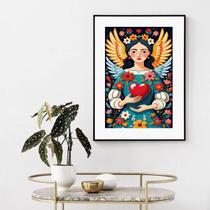 Quadro Mulher Anjo Coração- 60x48cm Quadro Mulher Anjo Coração- 60x48cm