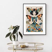 Quadro Mulher Borboleta - 60x48cm