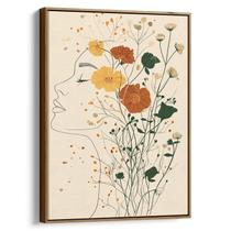Quadro Mulher com Flores de Primavera em Sonho Quadro Mulher com Flores de Primavera em Sonho