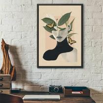 Quadro Mulher - Conexão Com A Natureza 24X18Cm - Com Vidro