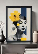 Quadro Mulher feita de formas e flores - Com vidro Tamanho:21cm x 30cm (A4)